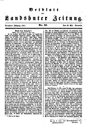 Landshuter Zeitung. Beiblatt zur Landshuter Zeitung (Landshuter Zeitung) Montag 20. Mai 1861