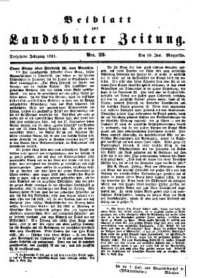 Landshuter Zeitung. Beiblatt zur Landshuter Zeitung (Landshuter Zeitung) Montag 10. Juni 1861