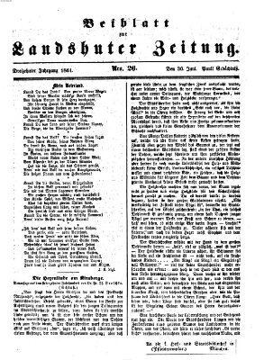 Landshuter Zeitung. Beiblatt zur Landshuter Zeitung (Landshuter Zeitung) Sonntag 30. Juni 1861