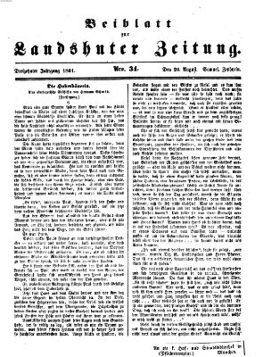 Landshuter Zeitung. Beiblatt zur Landshuter Zeitung (Landshuter Zeitung) Montag 26. August 1861