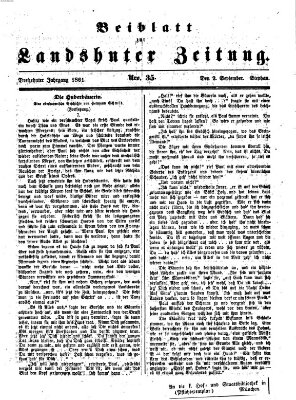 Landshuter Zeitung. Beiblatt zur Landshuter Zeitung (Landshuter Zeitung) Montag 2. September 1861