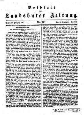 Landshuter Zeitung. Beiblatt zur Landshuter Zeitung (Landshuter Zeitung) Montag 16. September 1861