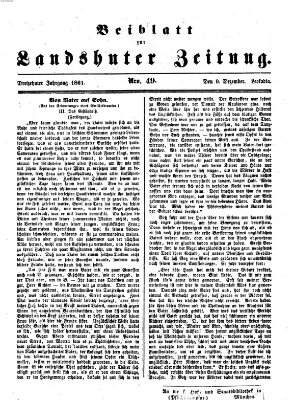 Landshuter Zeitung. Beiblatt zur Landshuter Zeitung (Landshuter Zeitung) Montag 9. Dezember 1861