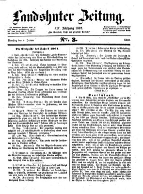 Landshuter Zeitung Samstag 4. Januar 1862