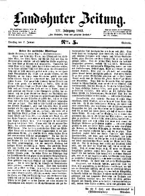 Landshuter Zeitung Dienstag 7. Januar 1862