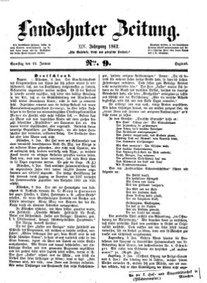 Landshuter Zeitung Samstag 11. Januar 1862