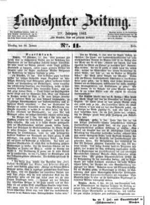 Landshuter Zeitung Dienstag 14. Januar 1862