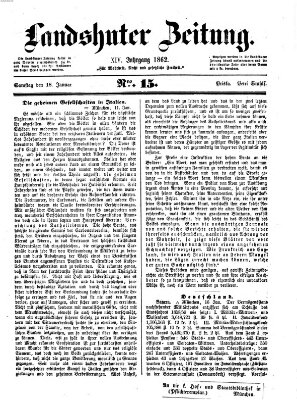 Landshuter Zeitung Samstag 18. Januar 1862