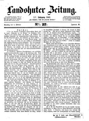 Landshuter Zeitung Samstag 1. Februar 1862