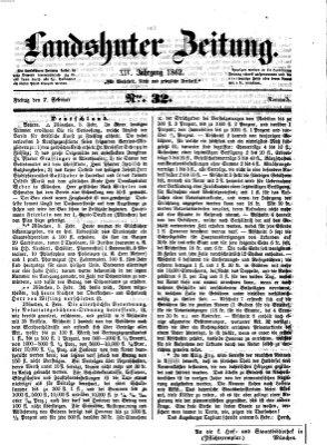 Landshuter Zeitung Freitag 7. Februar 1862