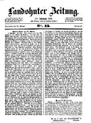 Landshuter Zeitung Donnerstag 20. Februar 1862