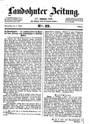 Landshuter Zeitung Donnerstag 3. April 1862