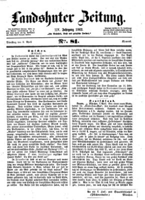 Landshuter Zeitung Dienstag 8. April 1862