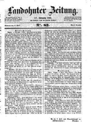 Landshuter Zeitung Mittwoch 9. April 1862