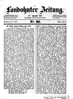 Landshuter Zeitung Samstag 19. April 1862