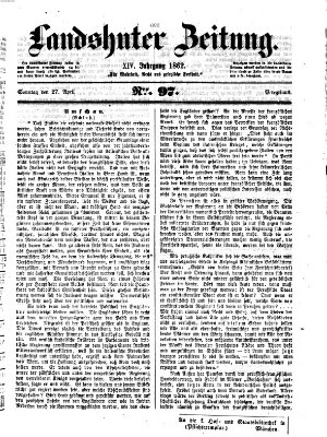 Landshuter Zeitung Sonntag 27. April 1862