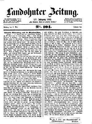 Landshuter Zeitung Dienstag 6. Mai 1862