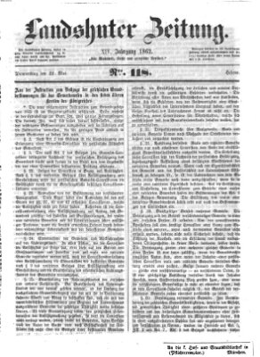 Landshuter Zeitung Donnerstag 22. Mai 1862