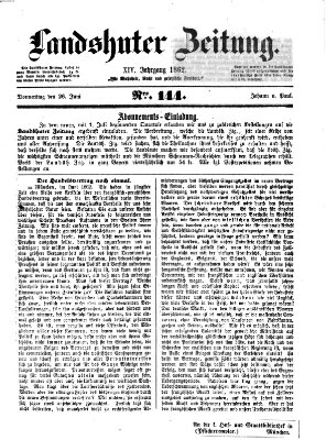 Landshuter Zeitung Donnerstag 26. Juni 1862