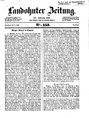 Landshuter Zeitung Samstag 5. Juli 1862