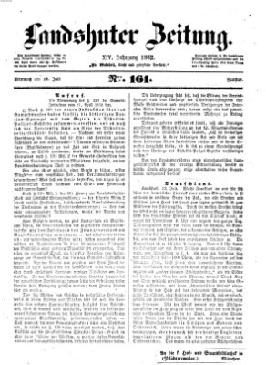 Landshuter Zeitung Mittwoch 16. Juli 1862