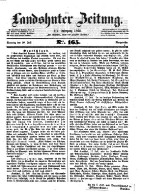 Landshuter Zeitung Sonntag 20. Juli 1862