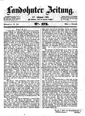 Landshuter Zeitung Mittwoch 30. Juli 1862