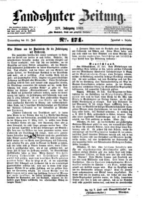 Landshuter Zeitung Donnerstag 31. Juli 1862