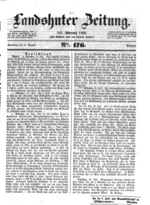 Landshuter Zeitung Samstag 2. August 1862