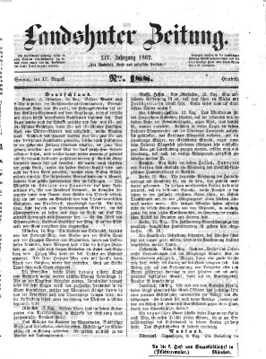 Landshuter Zeitung Sonntag 17. August 1862