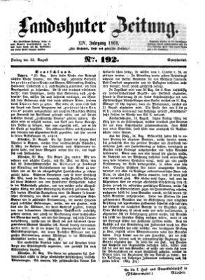 Landshuter Zeitung Freitag 22. August 1862