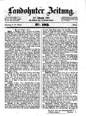 Landshuter Zeitung Samstag 23. August 1862