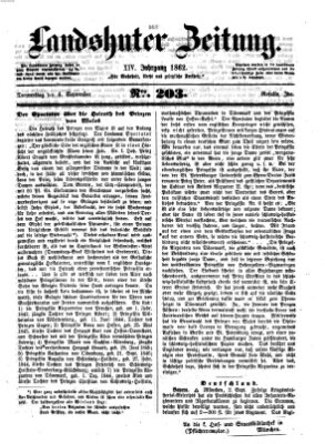 Landshuter Zeitung Donnerstag 4. September 1862