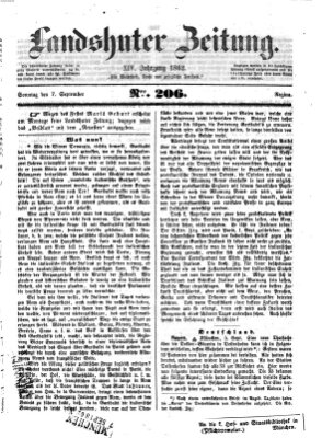 Landshuter Zeitung Sonntag 7. September 1862