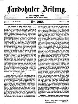 Landshuter Zeitung Mittwoch 10. September 1862