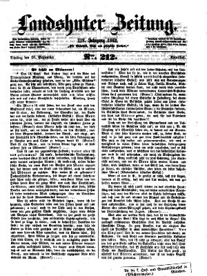 Landshuter Zeitung Dienstag 16. September 1862