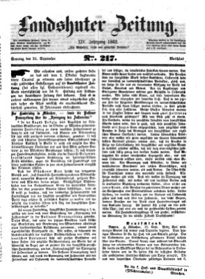 Landshuter Zeitung Sonntag 21. September 1862