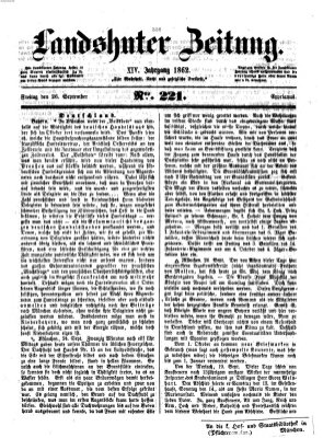 Landshuter Zeitung Freitag 26. September 1862