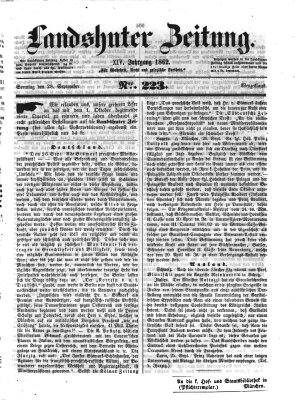 Landshuter Zeitung Sonntag 28. September 1862