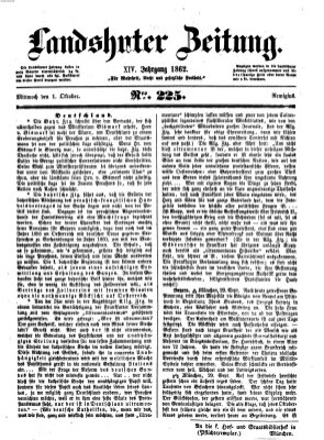 Landshuter Zeitung Mittwoch 1. Oktober 1862