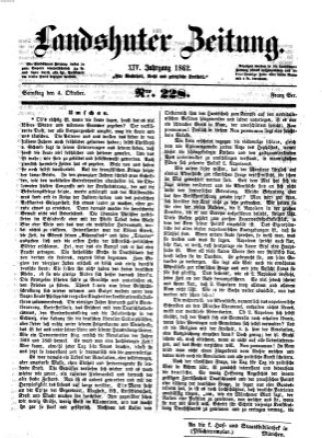 Landshuter Zeitung Samstag 4. Oktober 1862