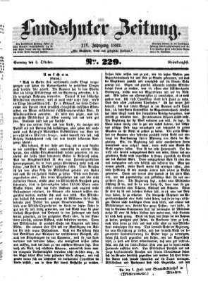 Landshuter Zeitung Sonntag 5. Oktober 1862