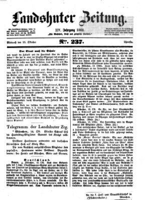 Landshuter Zeitung Mittwoch 15. Oktober 1862