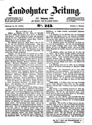 Landshuter Zeitung Mittwoch 22. Oktober 1862