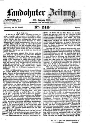 Landshuter Zeitung Donnerstag 23. Oktober 1862