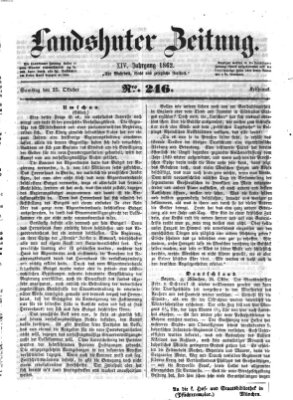 Landshuter Zeitung Samstag 25. Oktober 1862