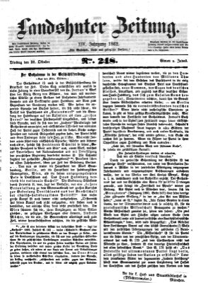 Landshuter Zeitung Dienstag 28. Oktober 1862