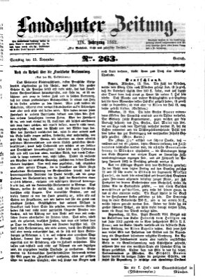 Landshuter Zeitung Samstag 15. November 1862