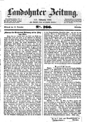 Landshuter Zeitung Mittwoch 19. November 1862