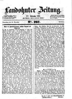 Landshuter Zeitung Donnerstag 20. November 1862